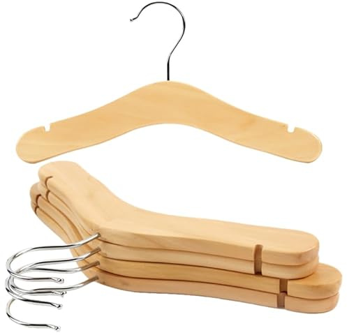 UKCOCO Perchas De Madera para Bebé Antideslizantes 5 Piezas Perchas Infantiles para Ropa De Niños 9.44X5.70X0.39 Pulgadas Organizador para Armario De Dormitorio