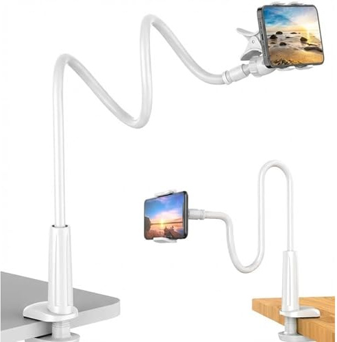 Supporto per cellulare con collo di cigno a 360°, braccio flessibile e pinza mobile per iPhone 16 15 14 13 12 11Pro Max Mini, Samsung, Huawei, Smartphone, supporto per telefono universale regolabile