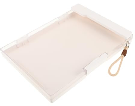 DOITOOL Dossier Double Couche Transparente Blanc A4 Multifonction en Plastique avec Grosse Capacité et Ouverture Latérale, pour Enseignants et Étudiants en Classe