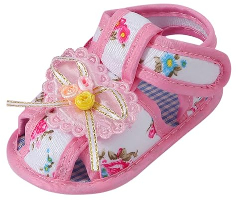 Baby Learning to Walk Sandals Spring Summer Autumn Shoes 0 1 Year Old Baby Single Shoes Cute Bow Soft Sole Newborn Baby Casual Learning to Walk Shoes Boys Size 6 Shoes Toddler (Pink, 3 Infant)