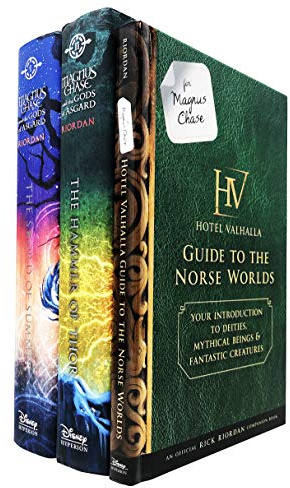 Rick Riordan Magnus Chase Deluxe Collection 3 Books Set Norse Mythology Book Series (The Sword of Summer, The Hammer of Thor, Hotel Valhalla Guide to the Norse Worlds)