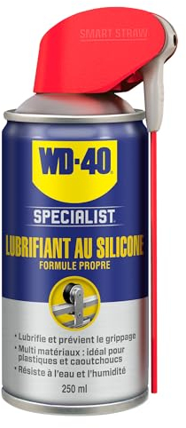 WD-40 Specialist • Lubrifiant Au Silicone • Spray Double Position • Formule Propre • Isolation contre l'humidité • Comptatible tous métaux, plastiques, caoutchoucs et bois • 250 ML