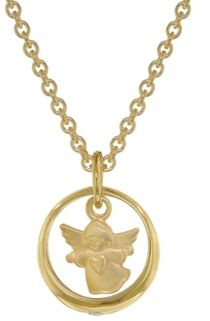 trendor Taufkette 925 Silber Vergoldet mit Engel-Taufring 75956-45
