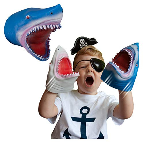 Snap Attack - Shark from Deluxebase, Stretchy Animal Hand Puppets for Kids, Sensory Fidget Toy with Movable Mouth for Imaginative Play, Party Bag Fillers and Gifts.