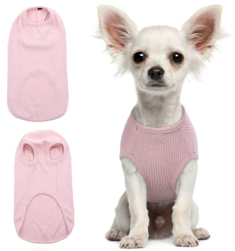 Hjumarayan Camiseta Perro, Camiseta Perrito Fino Camisetas Ligero para Perros Elástico Camiseta Perro Verano, Ropa Verano Perros Ropa Perro Chihuahua Ropa para Gatos, Rosa XXS