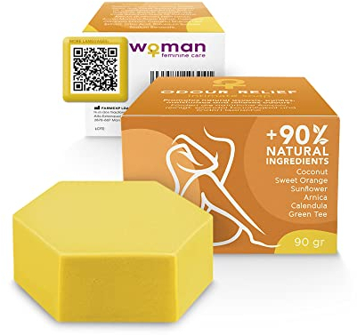 90 gr ANTI ODOR intimate soap for women PURIFIES MOISTURIZES AND ELIMINATES BAD ODOR - Intimate hygiene + 90% natural ingredients with PH adapted to the intimate area