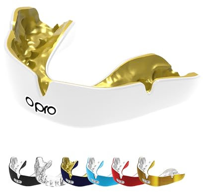 OPRO Instant Custom-Fit Mundschutz, vom Zahnarzt angefertigter Mundschutz, für ultimativen Komfort, Schutz, und Passform. Zahnschutz für Rugby, Boxen, Hockey, MMA (Weiß, Jugendliche)