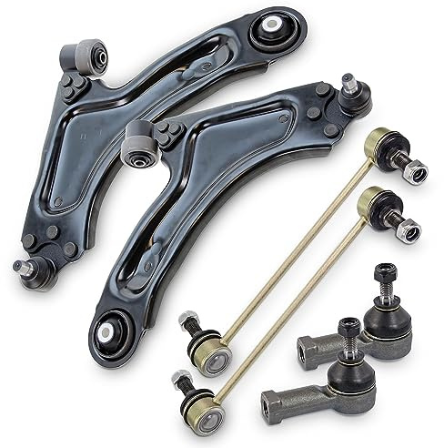 ATEC Germany 2x braccio di controllo assale anteriore inferiore destro e sinistro, 2x barra di accoppiamento anteriore, 2x estremità del tirante, compatibile con OPEL MERIVA A (X03)