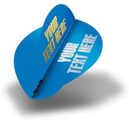 DESIGNA DARTS Personalised 75 Micron Flights | Custom Hot Foil Print Dart Flights | 5 Sets of 3 Flights, Pear, Blue (PF9012BL)
