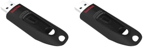 SanDisk 64GB Ultra USB Flash Drive USB 3.0 Up to 130 MB/s Read, Black, (Pack of 1) (Lot de 2)