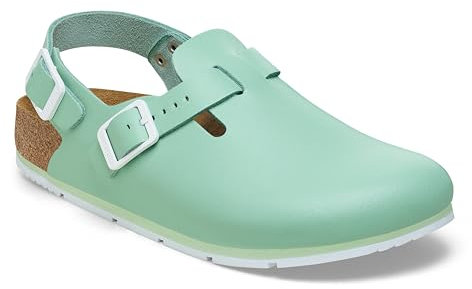 BIRKENSTOCK Tokio Pro Leder Clogs - Hochwertige Unisex Freizeit- und Berufsschuhe für Medizin, Gastronomie und Service, Farbe: Matcha, Gr: 44 Schmal