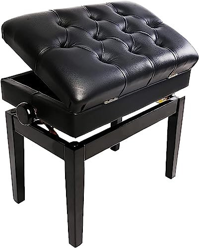 XAoSCd Tabouret De Piano Tabouret De Coiffeuse Banc De Piano en Bois Moderne avec Hauteur Réglable Tabouret De Clavier Simple avec Compartiment De Rangement pour Musique Hauteur,Straightleg