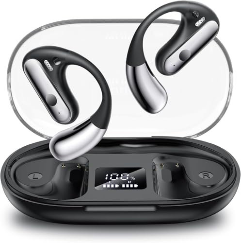 EUQQ Auriculares Deportivos Bluetooth - Auriculares Inalámbricos con Tecnología Bluetooth 5.3, Diseño Abierto Mejorado, 50 Horas de Reproducción, Deporte y Actividades al Aire Libre