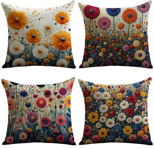 Cuscini Esterno Nordico Federe Cuscini Divano 70x70cm Cuscino Divano Rurale Velluto Copricuscini Decorativi Doppia Faccia Stampa Fodera per Cuscino per Sedia Camera Letto Esterni Giardino JL-423