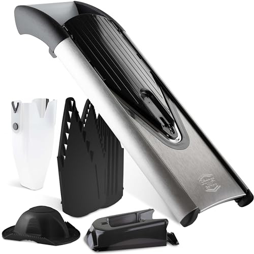 Börner by Reston Lloyd Mandoline Slicer V6 (Professional Set) • Stainless Steel Slicer with V-Blade • Adjustable Kitchen Slicer for Vegetables & Fruits • Various Thicknesses & Grater