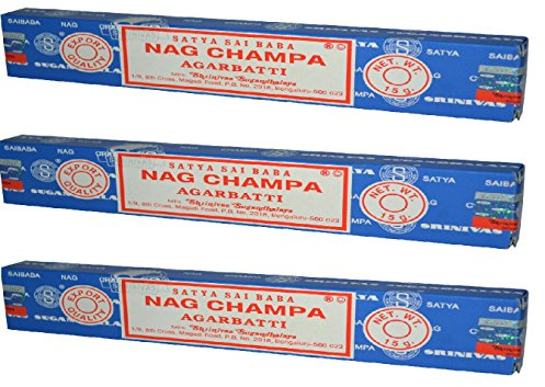 3 x Original Satya Sai Baba Genuine Nag Champa Incense Sticks 15g incense packs