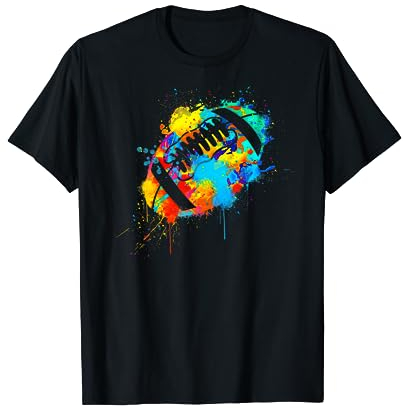 American Football Farbklecks bunt Splash Design T-Shirt