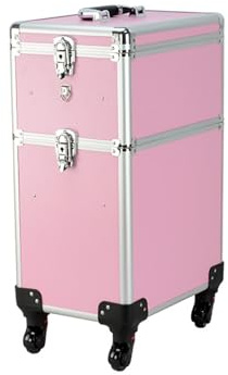 Maquillage Maquillage Valise Cosmétique Chariot Coiffure Beauty Case 4 en 1 Rose