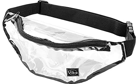 Vibe Bauchtasche Gürteltasche für Damen, Herren & Kinder (transparent, durchsichtig) - Fanny Pack Tasche, Hüfttasche, Handytasche für Festival, Party, Rave, Sport, Outdoor, Fitness, Fahrrad, Joggen