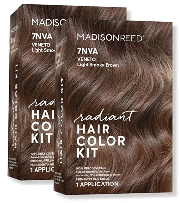 7NVA Veneto Light Brown Colour Set for Radiant Hair, 100% Grey Coverage, No Ammonia, Pack of 2