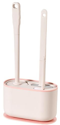 Basaza Toilet Brush Set of 3 Silicone Toilet Brush with Toilet Brush Holder Set Pink Bathroom Standing or Wall Mounted Toilet Brushes Silicone Hand Brush Bathroom Accessories Toilet Brush Motorhome