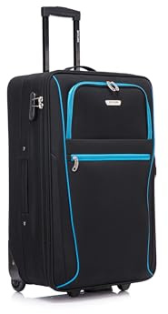 Medium Suitcase 26 Super Lightweight Luggage 20% Expandable Combination Lock 2 Wheel Soft Shell Hold Check in Luggage for 15 to 20kg