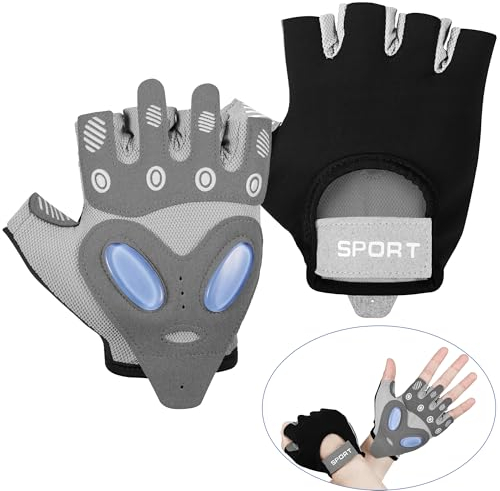 Fentar Trainingshandschuhe Herren, Bequeme Sporthandschuhe mit 3D Silikonpad, rutschfeste Gym Handschuhe, Atmungsaktiv Krafttraining Handschuhe, Kletterhandschuhe Fingerlose Handschuhe Sport Zubehör
