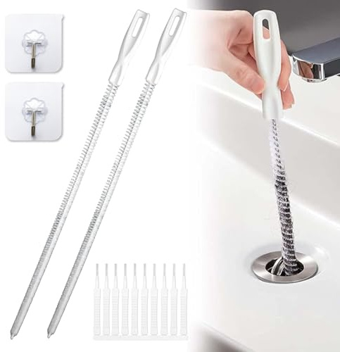 PXBSNB 2 Pezzi Spazzola per Pulizia Tubature, 60 cm Pulizia Scarico Lavandino, Spazzole Per La Pulizia Del Lavandino, Spazzola di Pulizia per Bagno Cucina Vasca
