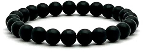 onyx® - Pulsera ónix piedra natural auténtica calidad Level 1 - Hilo elástico con cuentas de bolas - Cristales curativos y piedras semipreciosas energéticas para mujer y hombre (Onix mate)