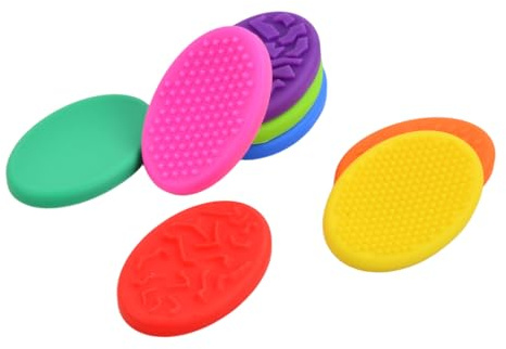 Samlonge 8 stycken fidgetleksaker sensoriska stenar, 2,67 x 1,77 tum silikon sensoriska leksaker, anti-stressleksaker för barn och vuxna, sensoriska leksaker för stress, ångest, adhs och autism (8