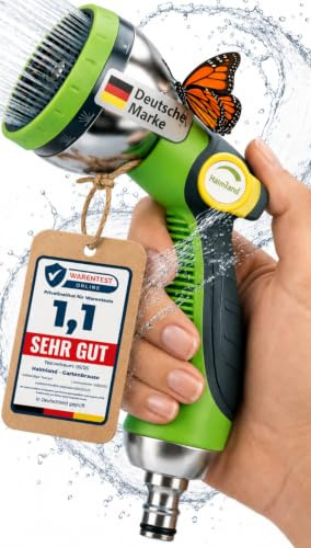halmland® Profi Gartenbrause | vielseitige Gartenspritze, Gartenschlauch Spritze, Wasserspritze | mit präziser Daumensteuerung | ideal für einfache Gartenbewässerung | metallverstärkt