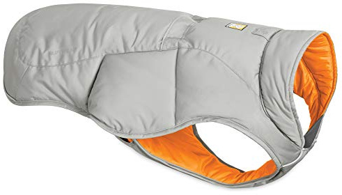 Ruffwear Quinzee Ultra Warm Winter Hundemantel mit Leine Portal & Stuff Sack, Gris, XL