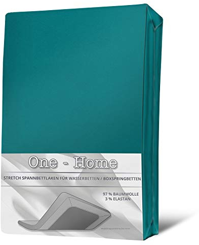 one-home Spannbettlaken 180x200-200x220 cm petrol Elasthan Boxspringbett Wasserbett