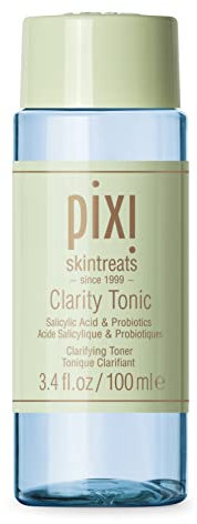 Pixi Beauty Clarity Tonic | Lotion Tonique Visage aux AHA et BHA | Affinent les Pores et Améliorent l’Éclat Naturel de la Peau | Tonique Purifiant Sans Alcool | 3,4 fl oz / 100 ml