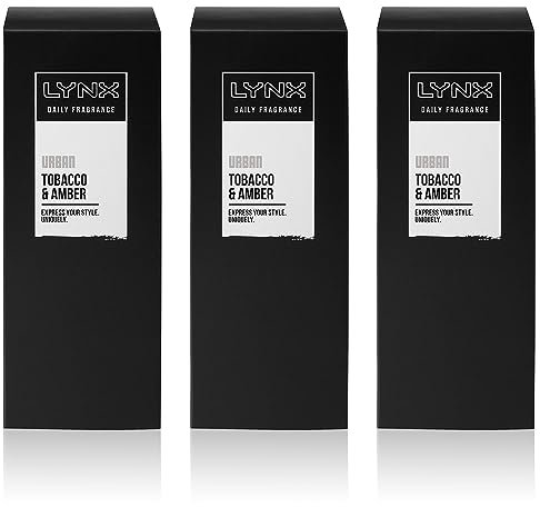Lynx Urban Daily Fragrance Precision Pump Body Spray with Tobacco & Amber Fragrance 3 Pack of 100ml