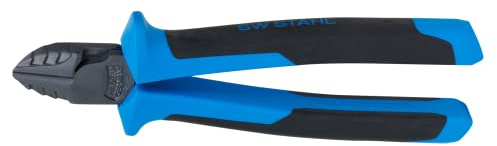 SW-Stahl 40547L Seitenschneider, 180 mm I Kraftseitenschneider aus Cr-V Stahl I Drahtschneider & Kabelschneider, verchromt, VDE-isoliert I 2-Komponenten-Griff, Präzisionszange für Elektronik