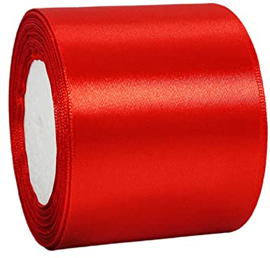 75mm Wide Red Ribbon Thick Christmas Ribbon for Gift Wrapping 22m, 3 inch Thick Red Satin Ribbon for Christmas Wedding Car Xmas Tree Cake Gift Wrapping Hair Bow Bouquet Crafts Decorations