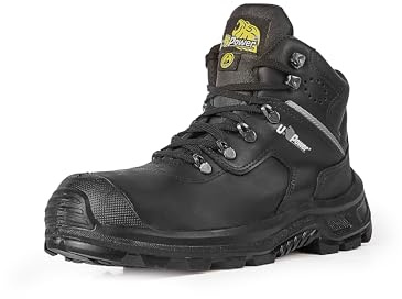 U-Power - Chaussures de sécurité hautes ultra résistantes THANOS - Environnements exigeants - S3 SRC CI ESD 42 Noir / Jaune