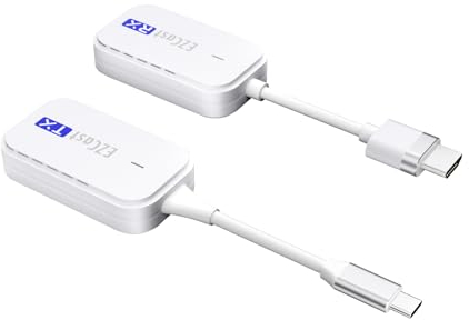 Wireless HDMI Transmitter and Receiver, HD 1080P USB C Transmitter und HDMI Receiver, USB C Extender von Laptops, PCs bis zu HDTV/Projektoren innerhalb von 98FT/30 m, Für Heimkino, Büro, Konferenzen