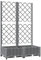 vidaXL Pflanzkübel, Blumenkasten mit Rankgitter für Balkon Garten Terrasse, Pflanzkasten mit Spalier für Kletterpflanzen, Blumenkübel Rankhilfe, Hellgrau PP