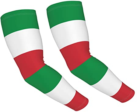 OCELIO Bandiera Italia Raffreddamento Maniche Sole Protezione Uv Manicotti Braccio Manicotti Manicotto Per Donne Uomini, Nero, taglia unica