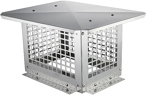 VEVOR Schornsteinabdeckung Edelstahl 304 Kaminhaube 472x381x250mm Kaminabdeckung Vogelschutz Regenhaube Schornsteinhaube 2 Installationsmethode Kaminhut kompatibel mit verschiedenen Schornsteintypen