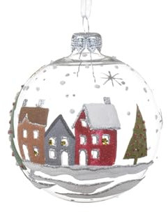 Selezione Cartoleria Varzi Dal 1956 Pallina Albero Di Natale In Vetro Casette Natalizie