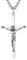 FANCIME Jesus Kruzifix Kreuz Kette 925 Sterling Silber Weiß Vergoldet Kreuz Anhänger Edelstahl Kette für Herren Jungs Kinder - Kettenlänge: 60 cm