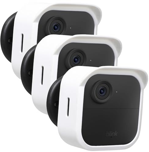 Protective Silicone Skin Case Compatible with Blink Outdoor Camera 4th Gen - Camouflage Cover with Sun Glare, UV & Weather Protection (White, 3 Pack)