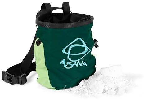 Chalk Bag for Rock Climbing & Bouldering with Waist Belt, Brush Loop, Fleece Liner, Cord Lock Enclosure - Complete with Hamster Ball Chalk Holder (Earthy)