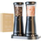 Electric Salt and Pepper Grinder Set with 4.5oz Large Capacity, Stainless Steel Rechargeable Salt and Pepper Grinder Set, Adjustable Coarseness, with Storage Base,Black