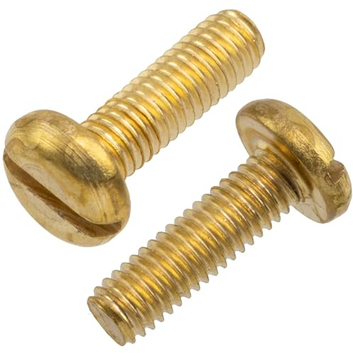 AERZETIX - NV18179 - Set di 10 Viti di Metallo con Testa Cilindrica M3x10mm con Impronta Intaglio SL Filettatura Metrica in Ottone Colore Dorato