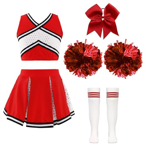 Kaerm High School Girls Cheerleading Uniform Cosplay Fancy Dress Complete Outfit Cheer Leader Costume