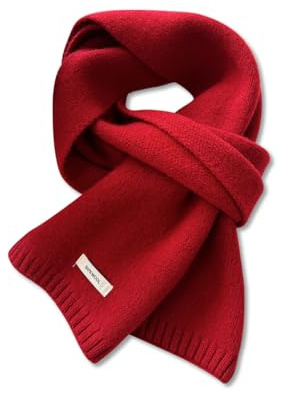 LumiSyne Hiver Écharpe Tricoté Pour Femmes Hommes Écharpe En Laine Australienne Couleur Unie Simple Tricot Côtelé Longue Echarpe Pashmina Doux Chaud Écharpe à Col Cache-Cou 160×20cm